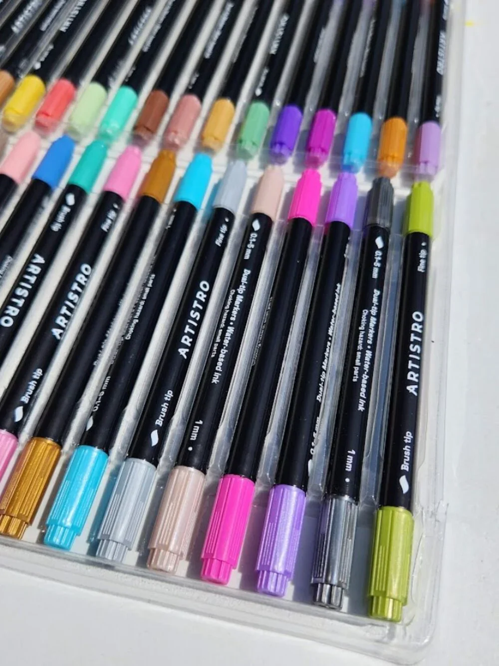 NEW Art Supplies Brush Metallic Markers Pens for Adult Coloring Books School 36